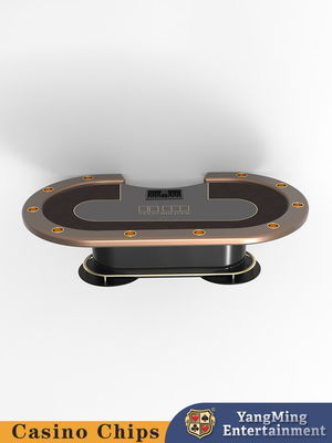 Deluxe Disesuaikan 10 Orang Casino Hiburan Poker Meja Oval Metal Treadle Texas Hold'em Poker Meja
