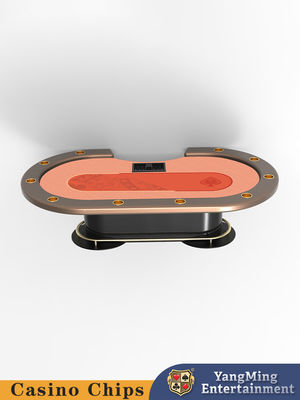 Grosir Kasino 10-Pemain Texas Hold'em Meja Poker dengan Metal Pedestal Rekreasi Club Leisure Meja Poker
