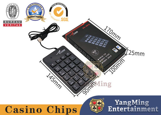 Keyboard Baccarat Plastik ABS Hitam Dengan Kabel USB Untuk Perjudian Meja Kasino