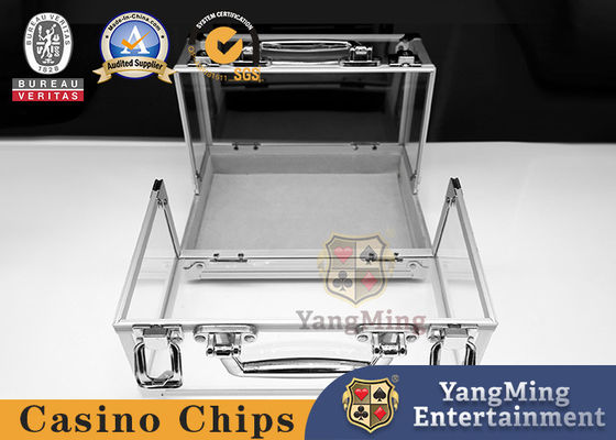 Aluminium Alloy 600 Piece Transparent Chip Box Poker Table Game Table Chip Box