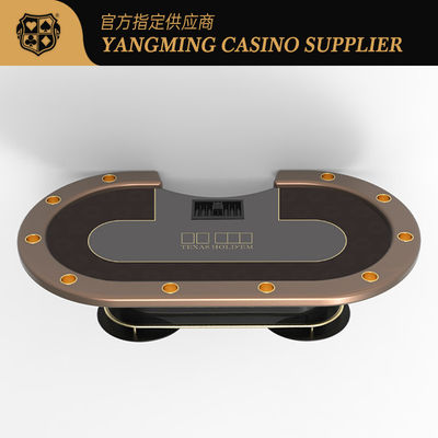 Grosir Customized Oval Treadle Texas Hold'Em Meja Poker Kasino Hiburan Casual Gaming Meja Poker