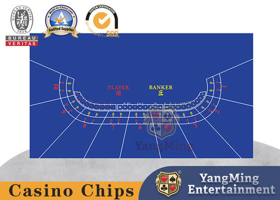 10 Pemain No 4 Baccarat Blue Waterproof Poker Game Taplak Meja Tata Letak Hiburan Texas Dragon Tiger Custom-Made