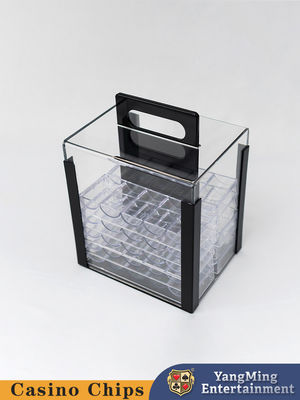 1000 Casino Poker Clay Chip Clear Acrylic Poker Chip Carrier-Termasuk 10 Chip Racks
