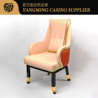 Kulit Nyaman Dan Kayu Wynn Macau Model Disesuaikan Pemain Kursi Kasino Baccarat Dengan Roda Kursi Poker