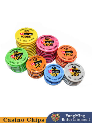 Spot Supply Shell Pattern Acrylic RFID Chip Dengan UV Independen Anti-pemalsuan Baccarat Poker Table Games