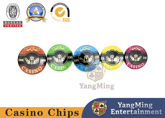 760 Potongan Dua Lapisan Akrilik UV Mendeteksi Set Chip Anti-Pemalsuan Texas Black Jack Hot Stamping Plastic Chip Set