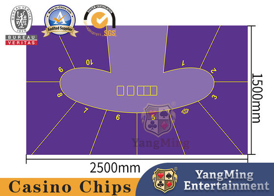 100% Polyester Fabirc Desain Pabrik kustomisasi 7-pemain Baccarat Table Layout