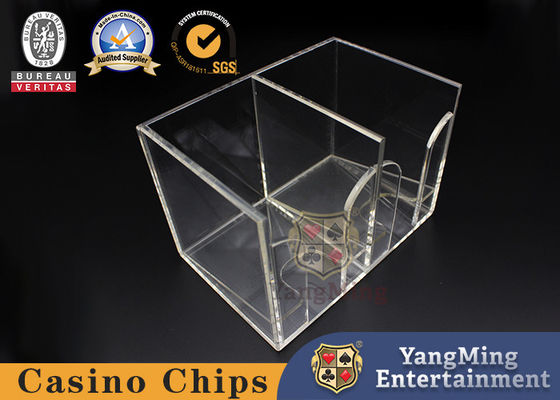 Kualitas tinggi transparan acrylic tebal 8 pasang Solitaire Kotak Kartu Sampah Produsen Desain Dan Sesuai Dengan Peraturan Anda Aksesoris Permainan Meja Poker