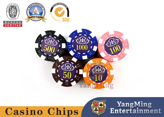 ABS Plastic Dice Poker Chips dengan Perlindungan UV Kasino Game Meja Poker Chip Set