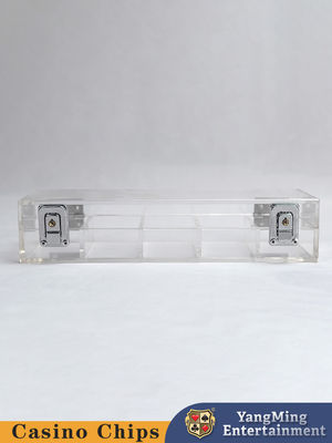 Acrylic transparan 100 Yard Locking Chip Tray Baccarat Texas Gambling Poker Chip Tray