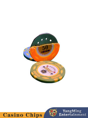 600 Piece Texas Iron Core Clay Patch Chip Set Kasino Poker Meja Atas Chip