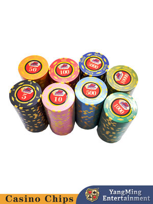 Penjualan saham AS ABS Texas Hold'em Digital Sticker Chips Kasino Hiburan Game Countertop Chip Set