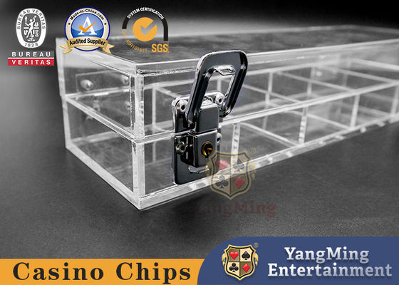 40mm Poker Chips Kasus 5 Baris 100 PCS Batal Acrylic Float Gambling Table Chips Holder