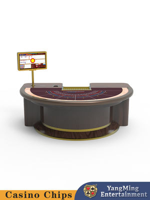 Meja Kasino Standar Tinggi Kayu Padat Semi Bulat Meja Baccarat Hiburan Liburan Meja Permainan Poker