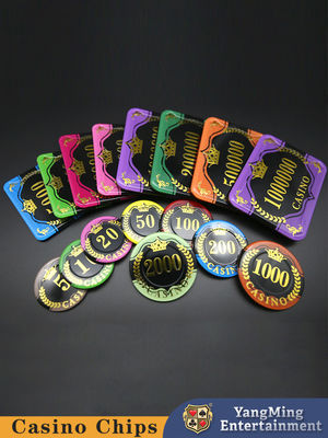 Desain Baru Akrilik Foil Gandum Stamping Chips Kasino Hiburan Poker Game Chips Countertop