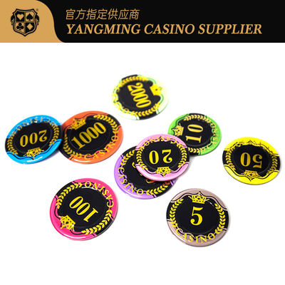 Baru dirancang Akrilik Foil Gandum Stamped Casino Poker Chips dengan Logo Khusus