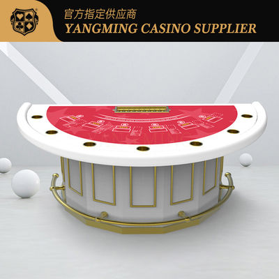 Meja Poker Kasino Blackjack Deluxe yang Ditingkatkan Meja Poker Bar Pelindung Setengah Bulat Desain Khusus