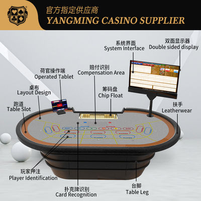 Baru dirancang Smart RFID Chip Sensor Meja Poker Kasino Hiburan Meja Poker Game
