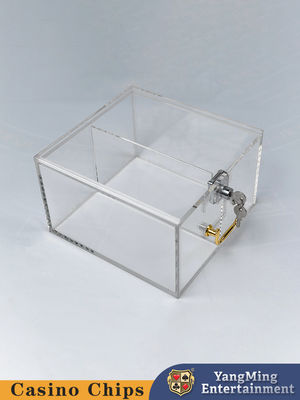 Jelas Tepak Akrilik Dua Kompartemen Chip Case Casino Club Poker Table Game Table Top Chip Case
