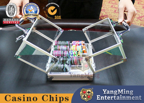 Pabrik saham aluminium 600 Yards kunci Chip Case Baccarat Texas Casino Poker Game Chip Case