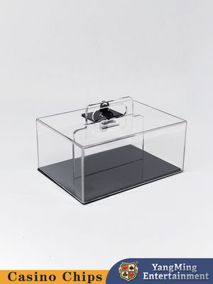 Desain Baru Transparan Akrilik Kunci Chip Portable Case Texas Club Poker Game Countertop Chip Case