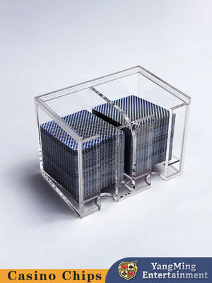 Kualitas tinggi grosir acrylic tebal 8 dek kotak sampah kartu kasino Baccarat Poker Countertop Discard Holder