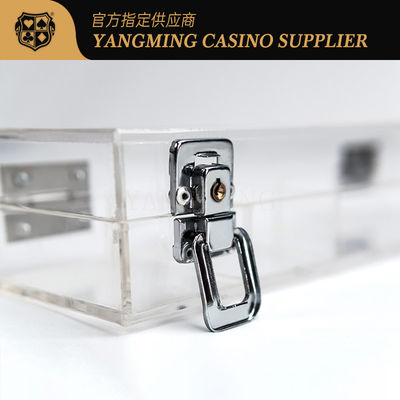 Grosir Custom Acrylic Clear Locking Chip Tray Baccarat Kasino Poker Game Meja Atas Chip Tray