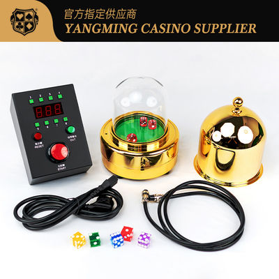 Kualitas Tinggi Grosir Emas Listrik Smart Dice Cup Set Baccarat Gambling Ukuran Kartu Meja Game Dice Cup Set
