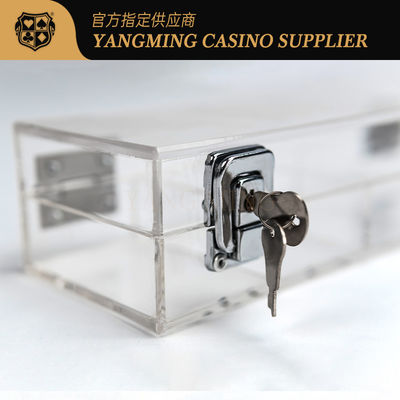 Kunci Kasino Poker Chip Box 100 Yard 50mm Gaming Chip Tray dengan Kunci Keamanan
