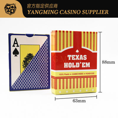 Peluncuran Produk Baru Texas Hold'em Kartu Poker Plastik Waterproof Frosted Poker Game Bridge Merah dan Biru