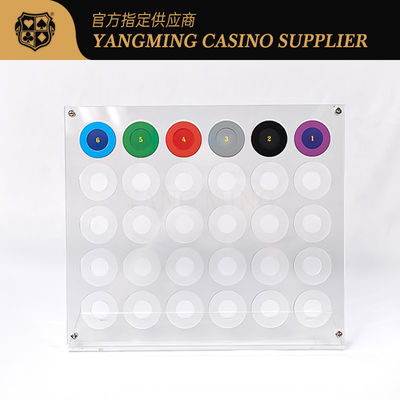 30pcs 40mm Diameter Roulette Lubang Akrilik Poker Chips Tampilan Stand Holder Poker Chip Rack