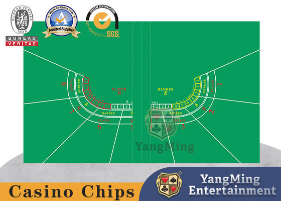 Permainan Kartu Poker Baccarat Taplak Meja Lipat Profesional Tahan Air Hiburan Tata Letak Naga Dan Harimau Kustom
