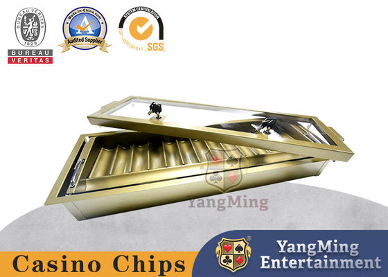 Pabrik Pasokan 14 Baris Merah Emas Warna Judi Chips Float Double Lock Chips Chips Logam Kasus Dengan Kunci