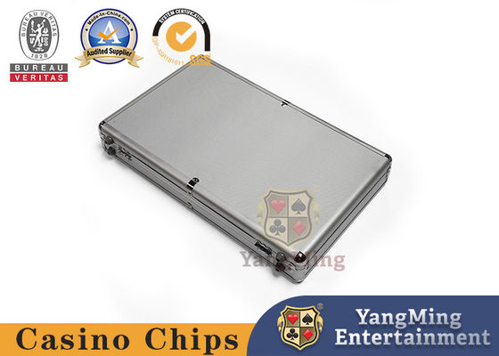 Mewah 600 pcs Aluminium 14g Tanah Liat Chip Kotak Kasino Kasino Portabel Spons Perak Roulette Blackjack Chips Kasus