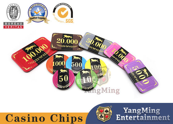760p Acrylic RFID Poker Chips Triple Chip Set Untuk Baccarat Kasino Olahraga Poker Game