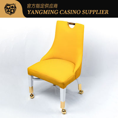 Desain Baru Macau Casino Nyaman Kulit Kayu Poker Kursi Pemain Casino Kursi dengan Roda