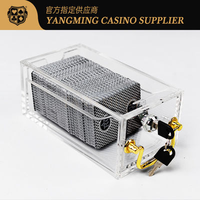 Penuh transparan 8 Deck Of Card Box Baccarat Poker Game Meja Akrilik Tepak Dengan Kunci