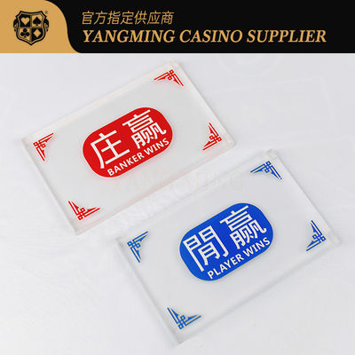 Kartu Dealer Berkualitas Tinggi Akrilik Ukiran Biru Merah Warna Baccarat Kasino Poker Game Table Button