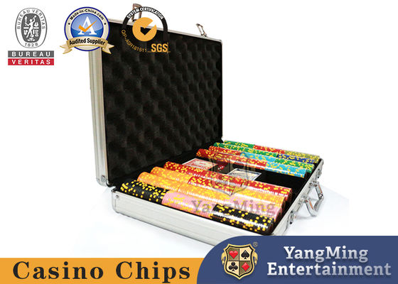 600 pcs Poker Chips Set dalam Aluminium Kasus Perak Bisa Uv & Logo Desain Custom