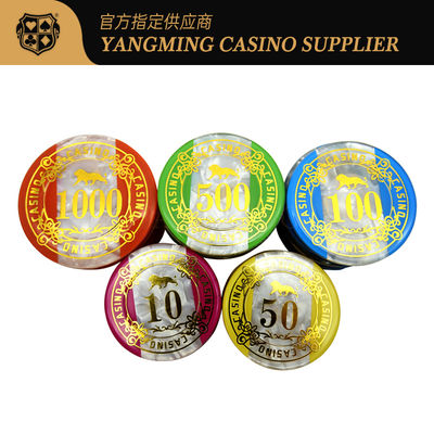 Kualitas tinggi Akrilik Triple Color Chip Code Set Casino Baccarat Poker Game Meja Chip