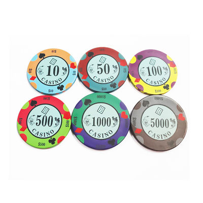 Kustom Keramik Chip Kasino Texas Hold'em Chip Permainan Meja Dapat Dirancang