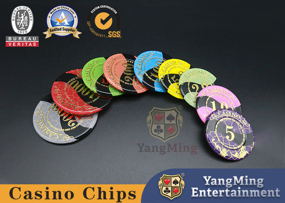 Kustom Kasino Pribadi Suhu Tinggi Bronzing Akrilik Poker Klub Chip RFID