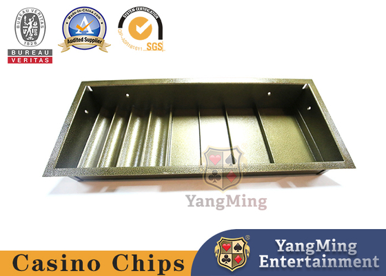 Warna logam Kunci Keamanan Kasino Chip Tray Set Float Poker Table Chip Tray Sisipan