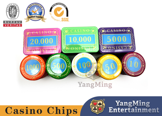 Casino Crystal Poker Chips Set Lucency Akrilik 730 PCS Plastik Gaming Set Dengan Dalam Kasus Aluminium