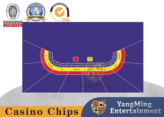 8-Pemain Baccarat Ungu Profesional Tahan Air Permainan Taplak Meja Texas Hold'Em Dragon Tiger HD Printing Layout