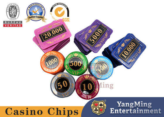 730 Pcs Layar Kristal Gaya Roulette Chip Set / Set Permainan Poker Dalam Kasus Aluminium