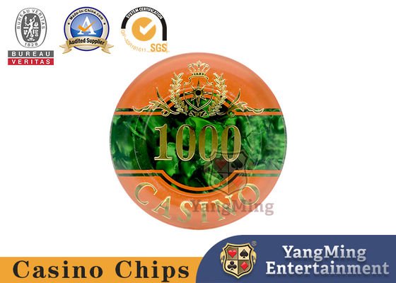 RFID UV Tanah Liat Kasino Poker Chip Set 760pcs Tiga - Lapisan Pola Shell Akrilik