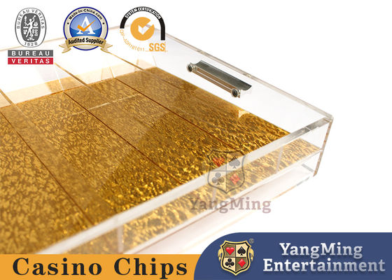 Setengah Transparan Akrilik Dua Meter Kasino Chip Kasus Portabel Dengan Kotak Cartridge Menangani Perjudian Chip Dengan Kasus Kunci