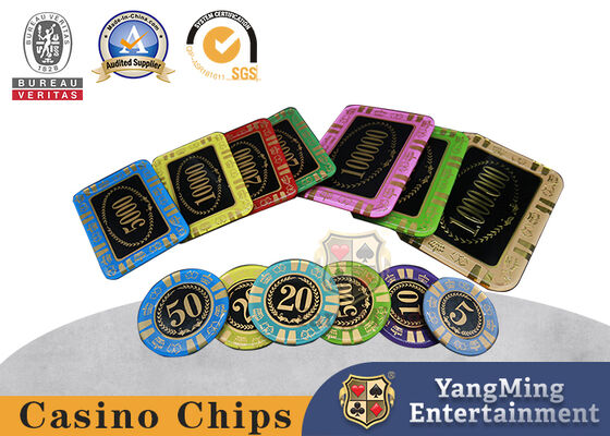 Chips Poker Kristal Anti Pemalsuan / Chips Poker Rectangular Untuk Kasino