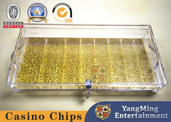 9 Baris Kasino Chip Tray Acrylic Cash Tips Meja Poker Drop Box Menangani Ganda